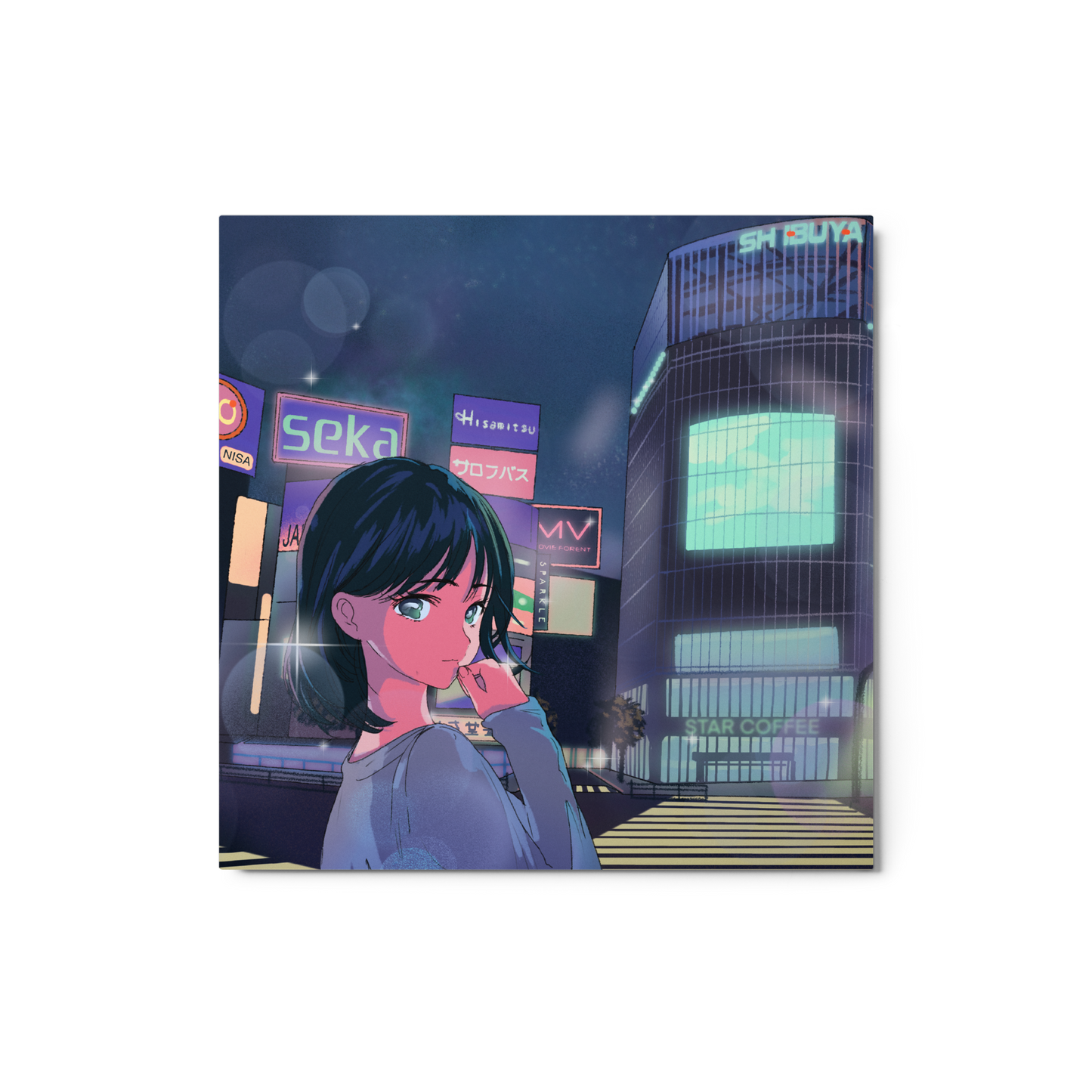 渋谷 - GIRL IN SHIBUYA - Metal Print